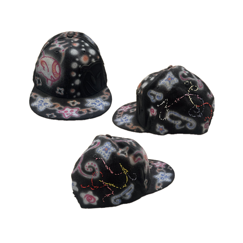 008 Airbrush Black Fitted Hat