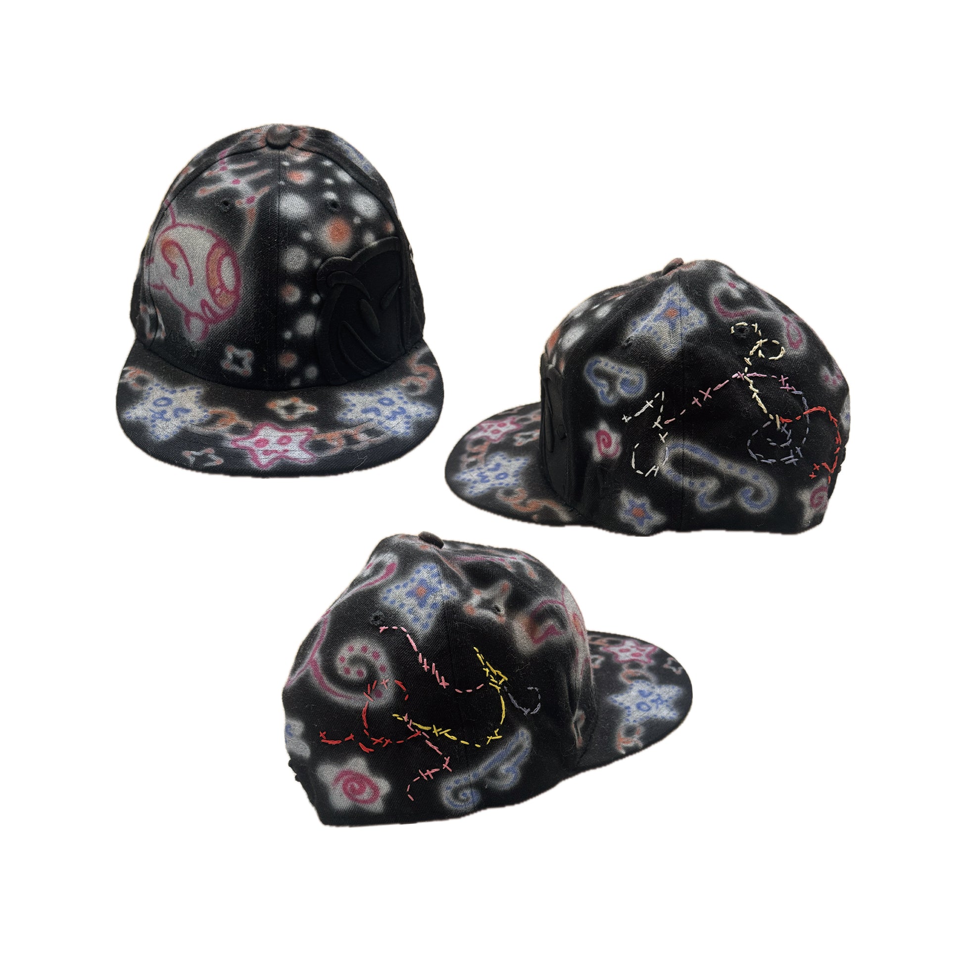 008 Airbrush Black Fitted Hat