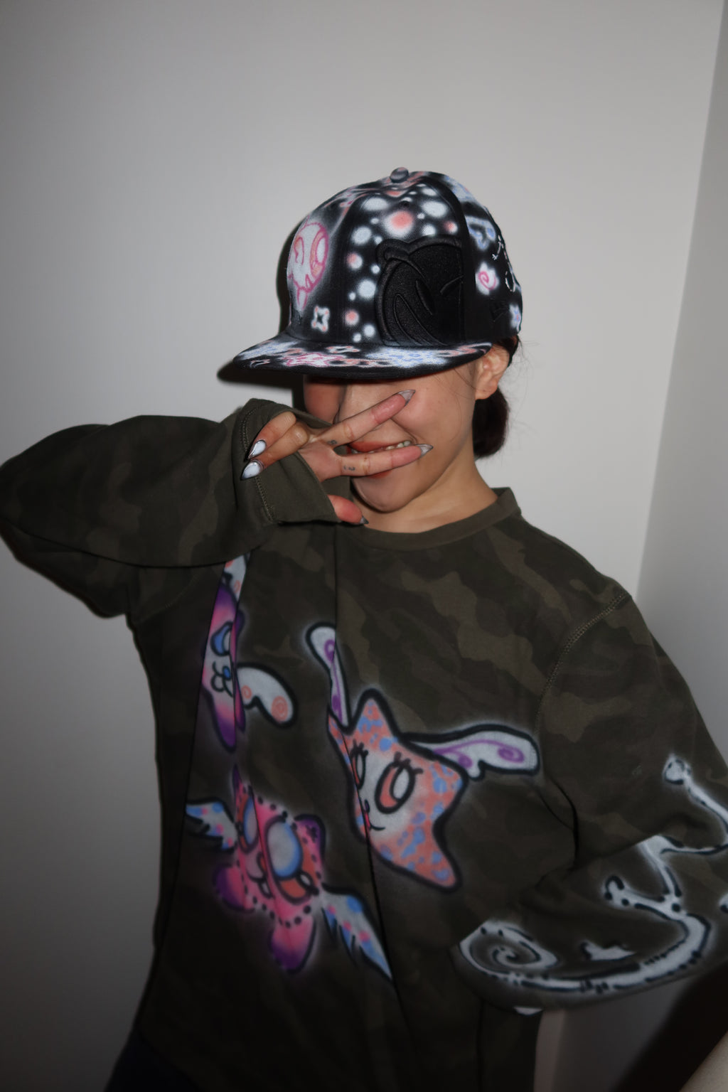 003 Airbrush Green Camo Top