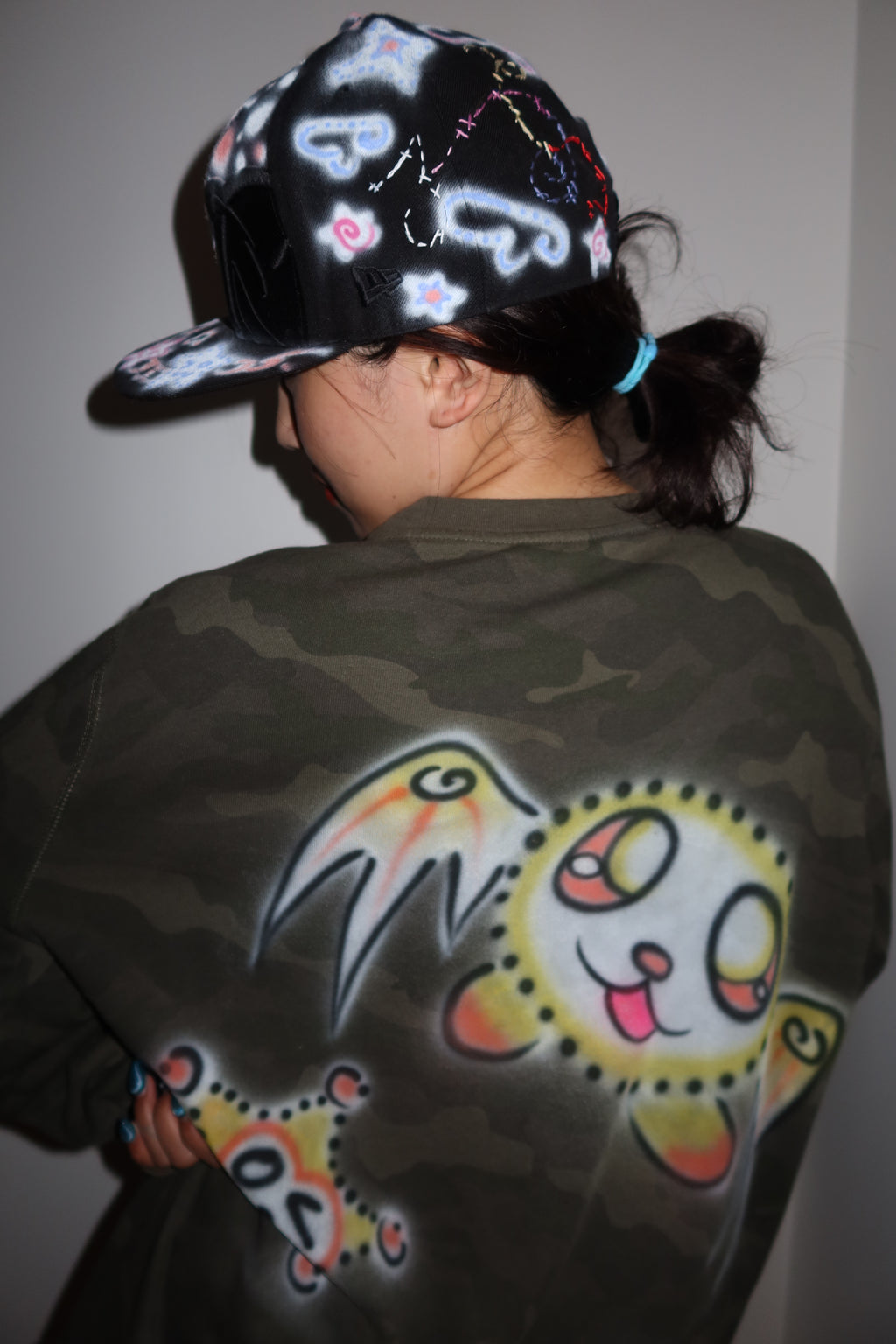 003 Airbrush Green Camo Top