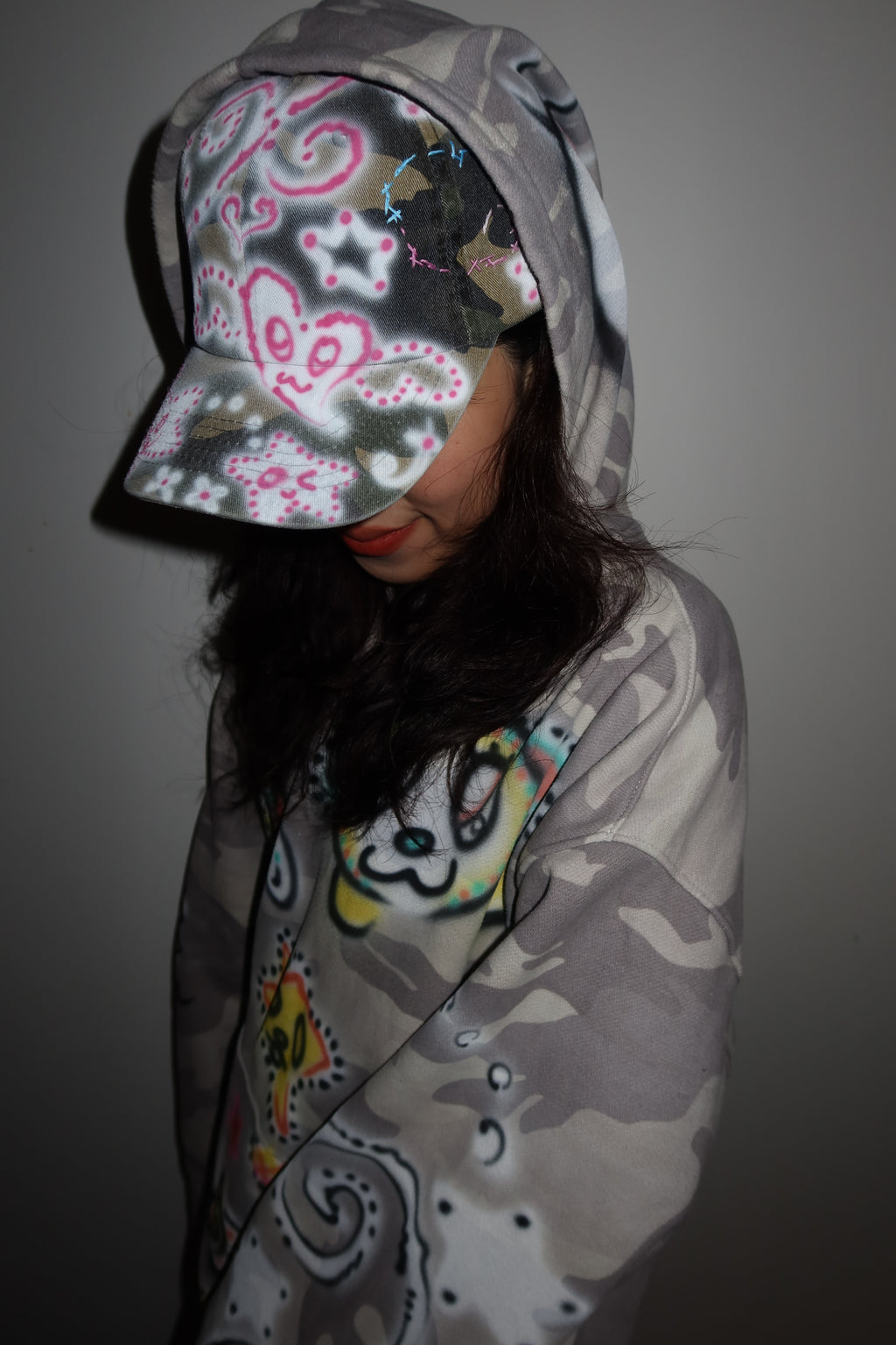 005 Airbrush Grey Camo Hoodie