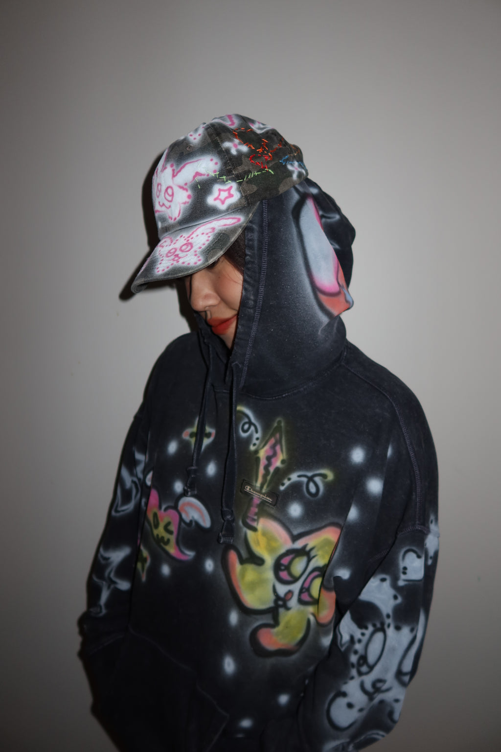 006 Airbrush Grey Hoodie