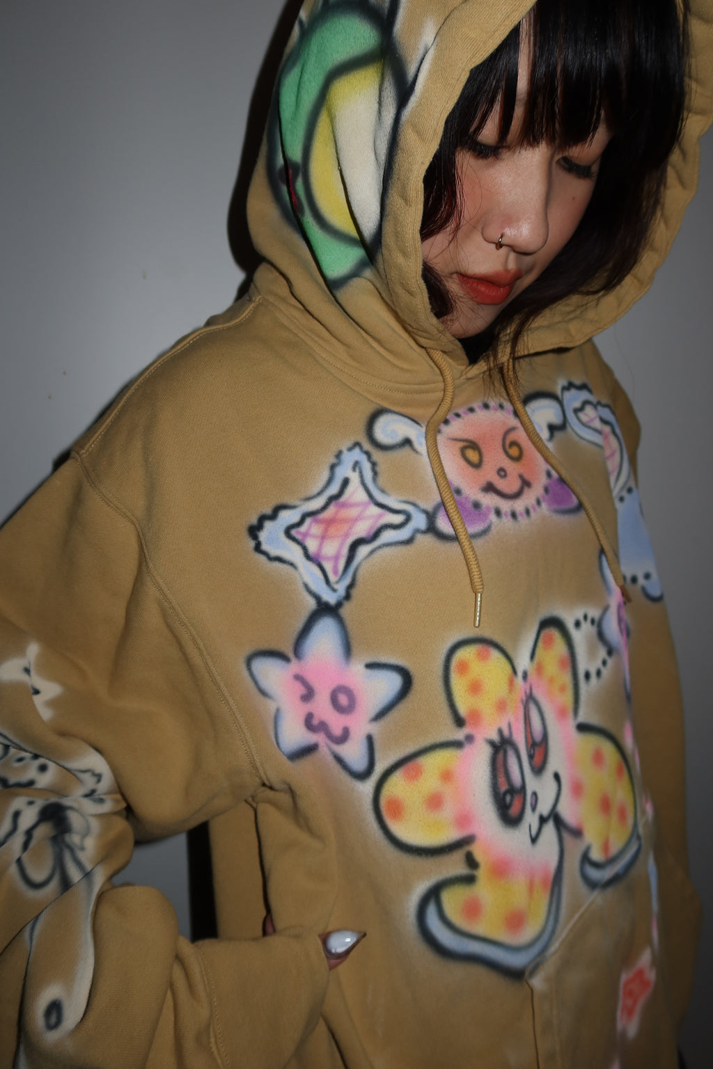 008 Airbrush Khaki Hoodie