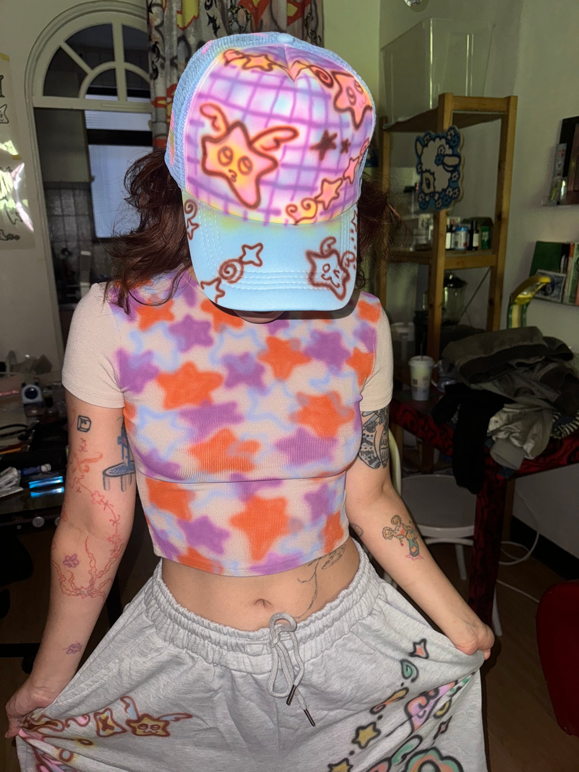 Starry Fitted Top - Orange & Grape