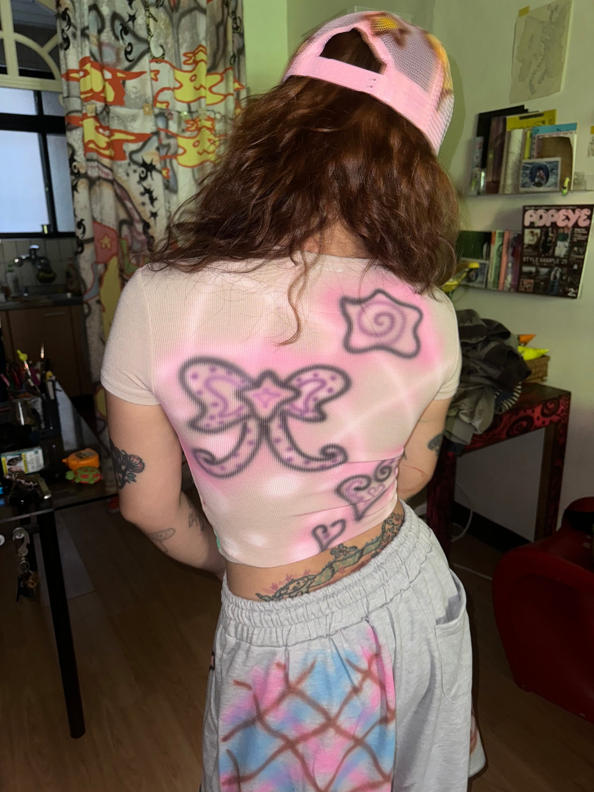 Starry Fitted Top - Kiwi & Strawberry