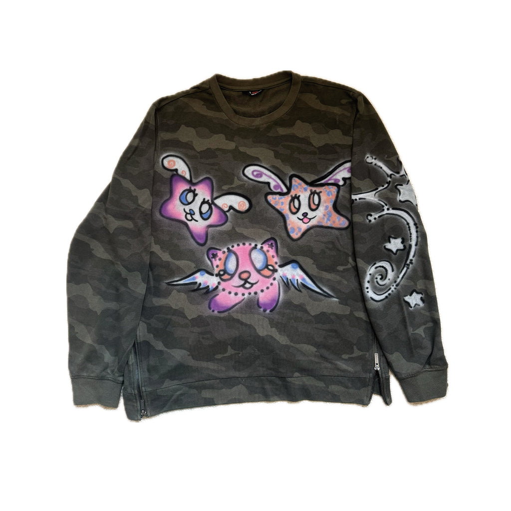 003 Airbrush Green Camo Top