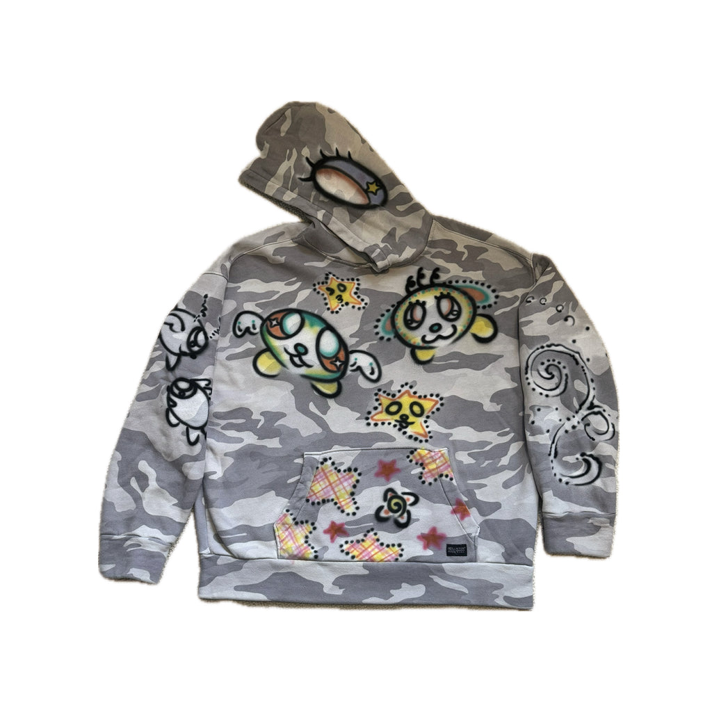 005 Airbrush Grey Camo Hoodie