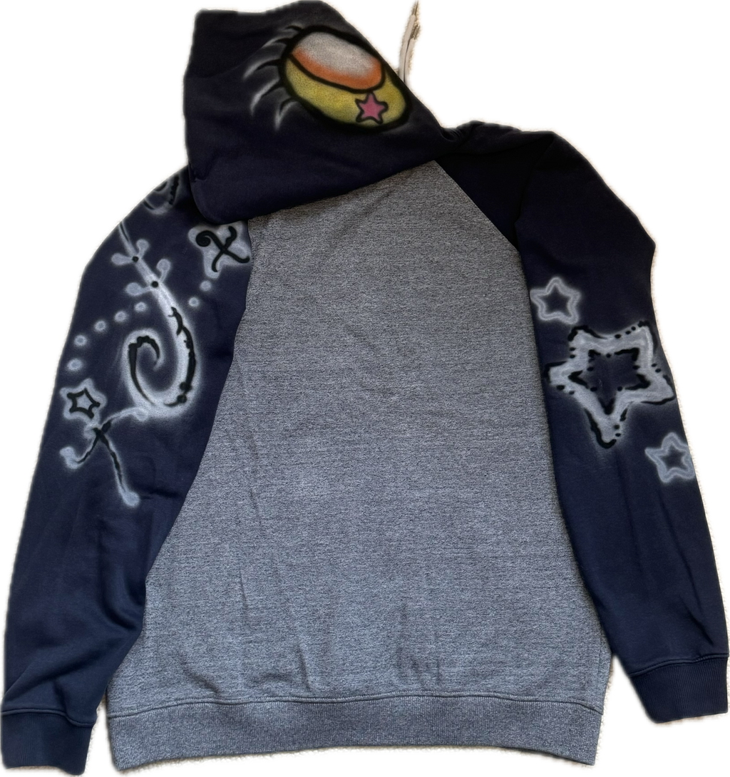 007 Airbrush Grey & Navy Hoodie
