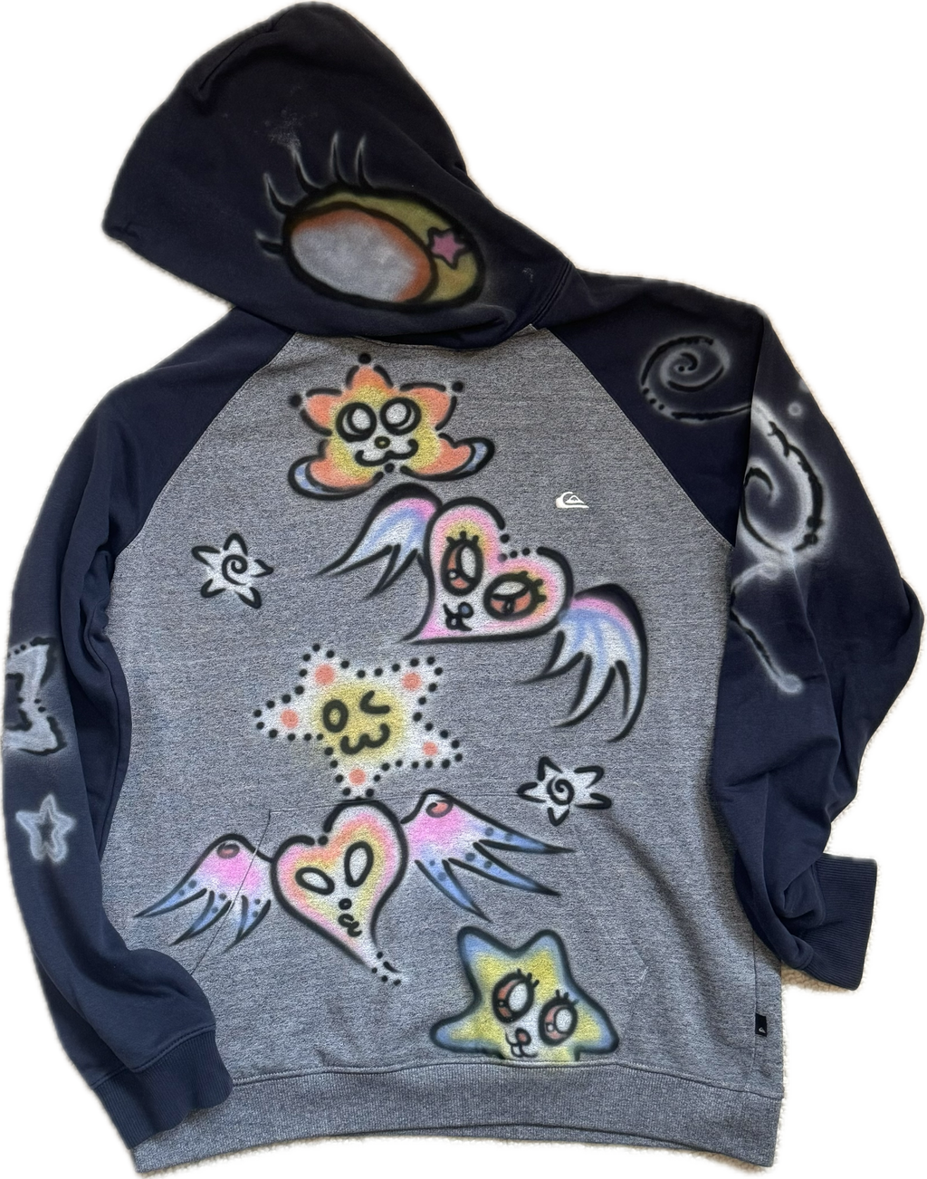 007 Airbrush Grey & Navy Hoodie