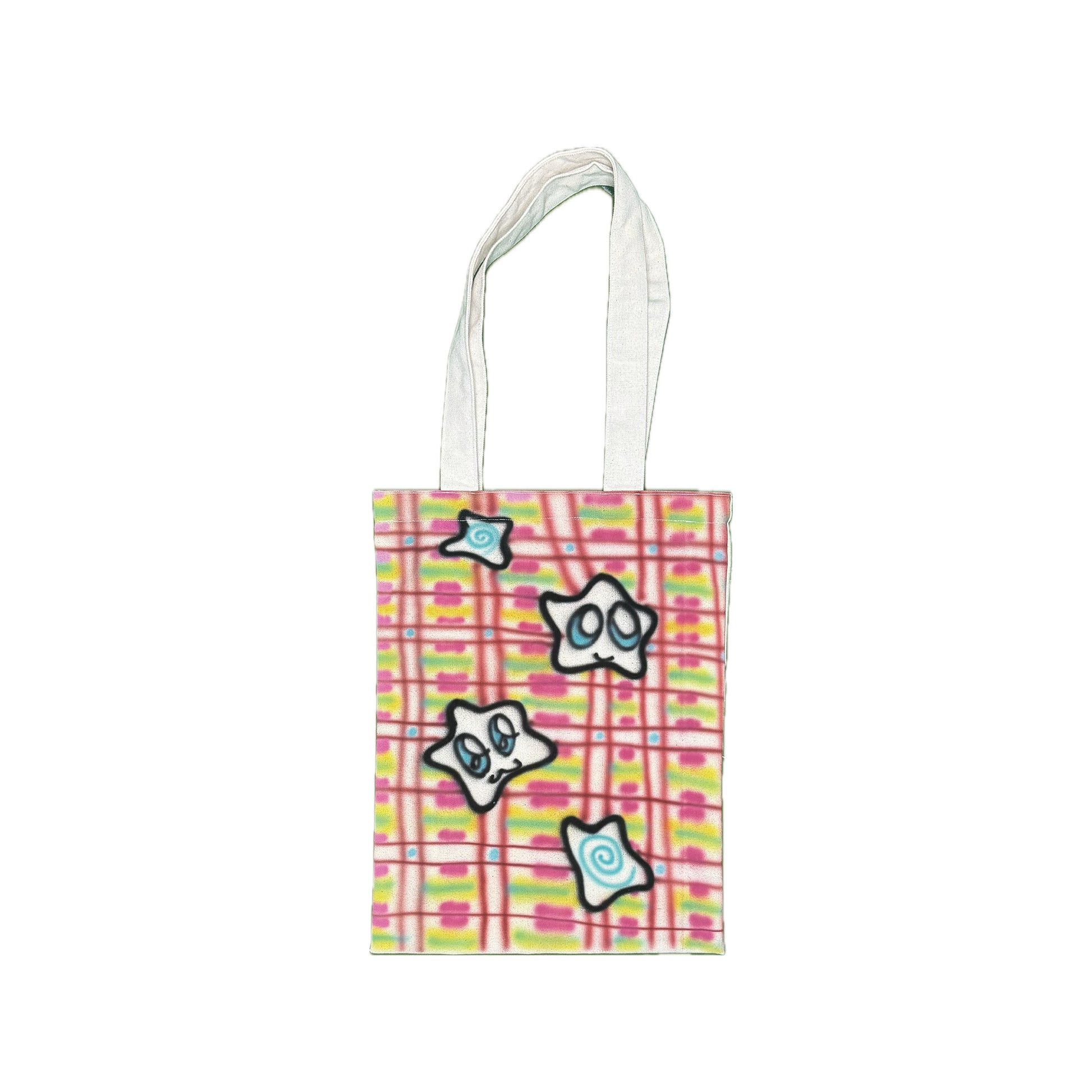 Star Tote Bag - Shiny Keychain & Plaid